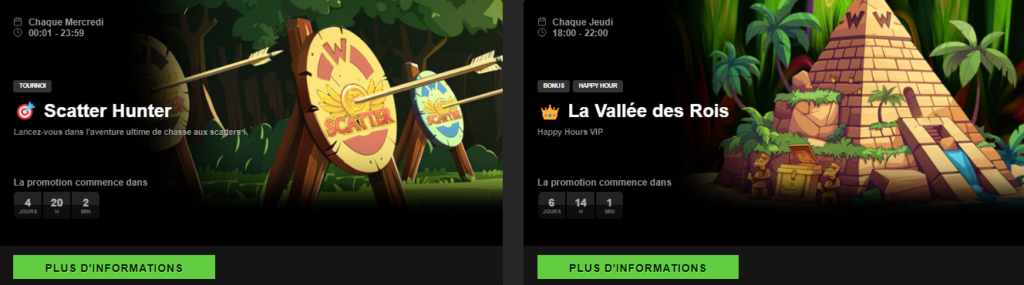 Scatter Hunter aussi La Vallee des Rois banniĂšre WinOui Casino